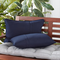 Navy blue outdoor top lumbar pillow